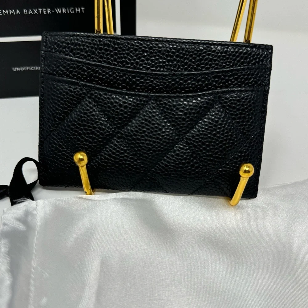 💯CHANEL Black Caviar Quilted Card case w/ Gold Hardware - Picture 7 of 7